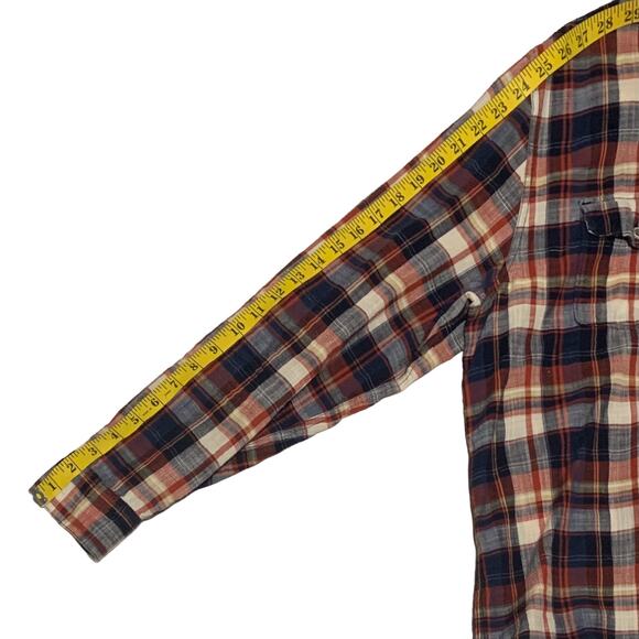 Men's Size Large CARBON2COBALT Plaid Shirt Lightweight 100% Cotton Chest Pockets - Picture 4 of 6